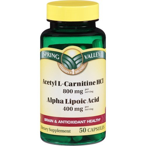 Spring Valley Acetyl LCarnitine 400 mg Plus Alpha Lipoic Acid 200 m