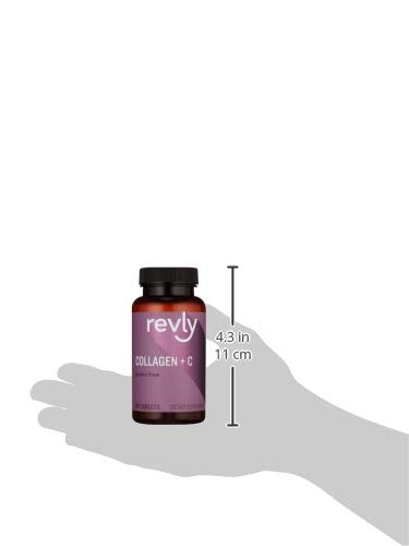 Amazon Brand - Revly Collagen Peptides + Vitamin C, 2500 mg Collagen Peptides per Serving, 90 Tablets, 1 Month Supply