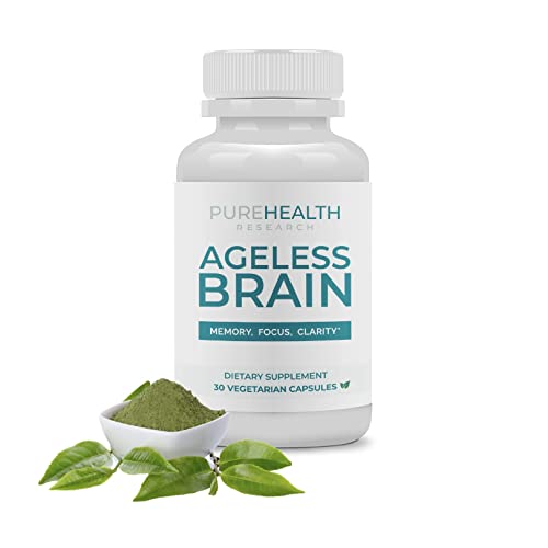 Ageless Brain - Support Memory, Focus, Clarity & Concentration - Premium Nootropic Brain Supplement for Sharper Mind & Clearer Thinking - L Theanine, Bacopa Aerial, PureHealth Research , 30 Capsules