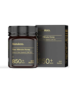 Manukora UMF 20+/MGO 850+ Raw Mānuka Honey (250g/8.8oz) Authentic Non-GMO New Zealand Honey, UMF & MGO Certified, Traceable from Hive to Hand