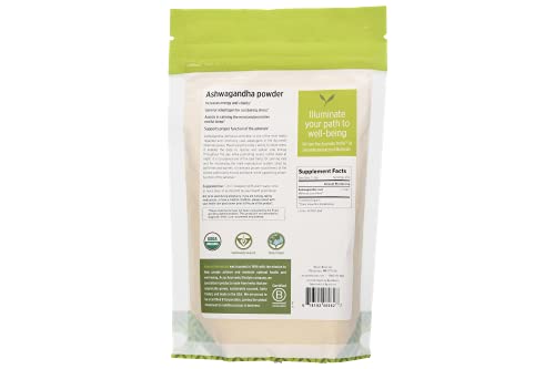 Banyan Botanicals Organic Ashwagandha Powder – Withania somnifera – for Healthy Adrenals & Immune System, Stress Relief, Strength, Balanced Mood & More* – 1/2lb. – Non-GMO Sustainably Sourced Vegan