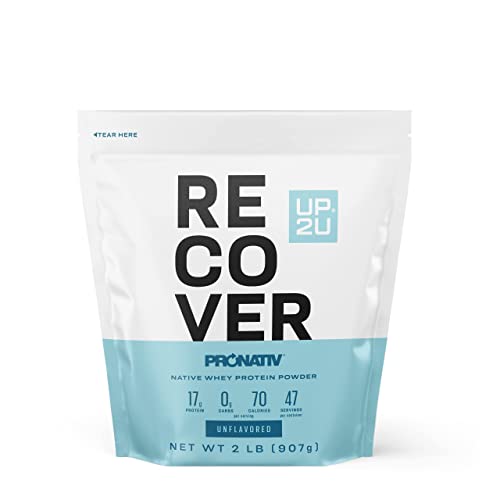 UP 2U Recover Native Whey Protein Powder, Unflavored, 2 lb (47 Servings) | US Farms, 1 Ingredient, Certified for Sports, Muscle Recovery in 30 Minutes, Backed by Science, No Carbs, Lactose Free