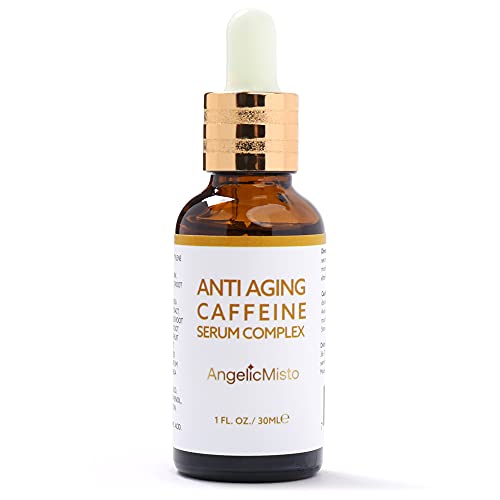 Anti Aging Caffeine Eye Serum Complex for Eye and Face - with Green Tea Catechin, Vitamin C, Niacinamide, Hyaluronic Acid, Collagen, For Puffiness, Pigmentation, Wrinkles, Fine Lines 1oz.