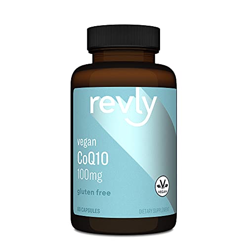 Amazon Brand - Revly Vegan CoQ10 100 mg - Normal Energy Production, Supports Cardiovascular Health - 2 Month Supply (60 Capsules)