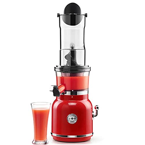 JIAXINO Slow Juicer Masticating Juicer Machine, Wide Groove Slow Juicer for Nutritious Fruit and Vegetable Juicer Spiral Cold Press Juicer is Masticating Juicers for Vegetables,Red-Aed