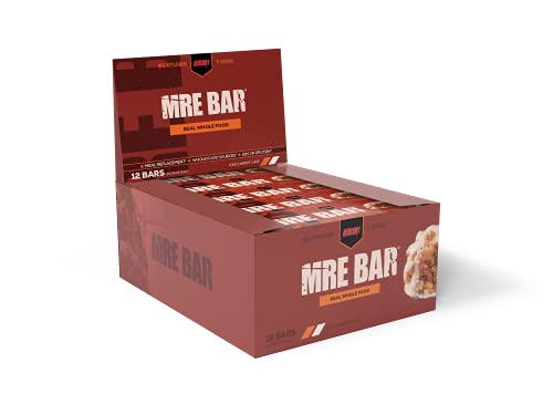 Redcon1 MRE Bar - Meal Replacement Protein Bar (1 Box / 12 Bars), Real Whole Food Sourced Protein, Real Food Taste, 20G Protein (Iced Carrot Cake)