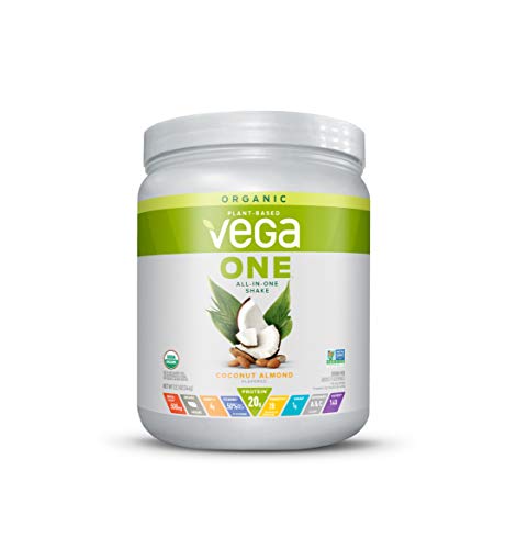 Vega One Organic, Coconut Almond, Meal Replacement Protein Powder, Vegan, Plant Based, Superfood, Vitamins, Probiotics, Dairy Free, Gluten Free, Pea Protein for Women and Men, 12.1 Ounces (9 Servings)