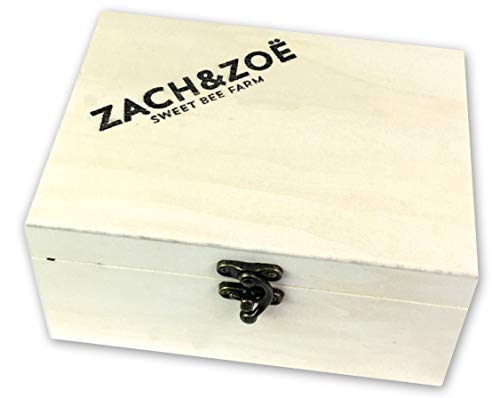 Unfiltered Raw Honey by Zach & Zoe Sweet Bee Farm – (1) 16 Ounce Jar of Wildflower Honey in Gift Box - Pure Farm Raised Honey with Powerful Anti-oxidants, Amino Acids, Enzymes, and Vitamins!