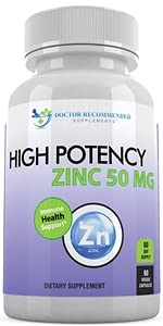 Zinc 50mg - Zinc Picolinate Immune Health Support Supplement for Adults and Kids Vitamin, Well-Absorbed High Potency Pure Zinc Supplements - 50mg Per Serving - 60 Count Veggie Caps