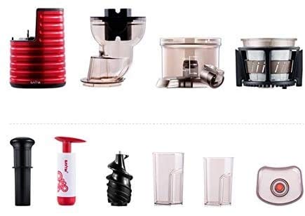 wan QIN Juicer Machines, Slow Masticating Juicer Extractor, Cold Press Juicer, Easy to Clean Brush & Quiet Motor for Vegetables&Fruits, 3.15inch Wide Chute,1L