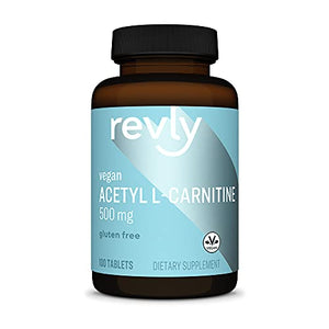 Amazon Brand - Revly Acetyl L-Carnitine, 500 mg, 100 Tablets, Vegan