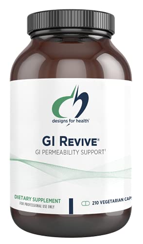 Designs for Health GI Revive - Gut Health Supplements - Intestinal Lining + Gut Health Support with Slippery Elm, Cat's Claw, Aloe, L-Glutamine, Marshmallow Root + More - Gluten-Free (210 Capsules)
