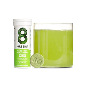 8Greens Immunity and Energy Effervescent Tablets - Packed with 8 Powerful Super Greens (Melon, 1 Tube/10 Tablets)