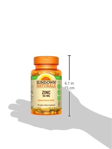 Sundown Zinc Gluconate 50 mg, 100 Caplets (pack of 3)