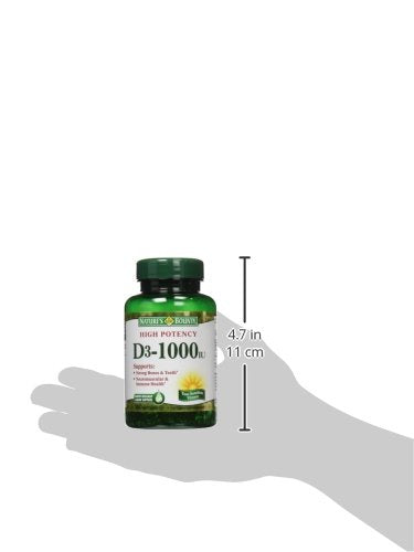 Vitamin D3 by Nature’s Bounty for immune support. Vitamin D3 provides immune support and promotes healthy bones. 1000IU, 350 Softgels