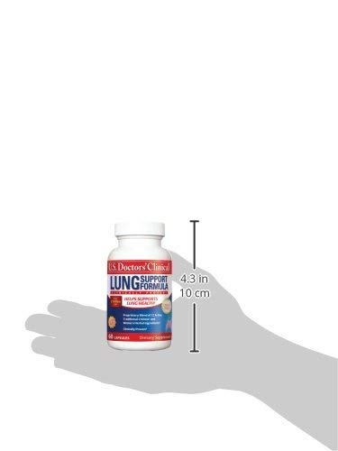 U.S. Doctors' Clinical Lung Support Supplement for Lung and Respiratory Health with Natural Herbs, Magnesium, Vitamin C, and Zinc for Immune Support (Packaging May Vary) [1 Month Supply - 60 Capsules]