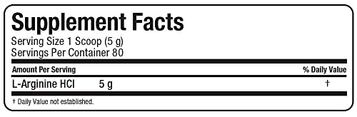 ALLMAX Nutrition Arginine, L - Arginine Powder for Men and Women, Provides Cardiovascular Support & Muscle Growth, Helps Improve Synthesis of Nitric Oxide & Blood Flow, 400 grams