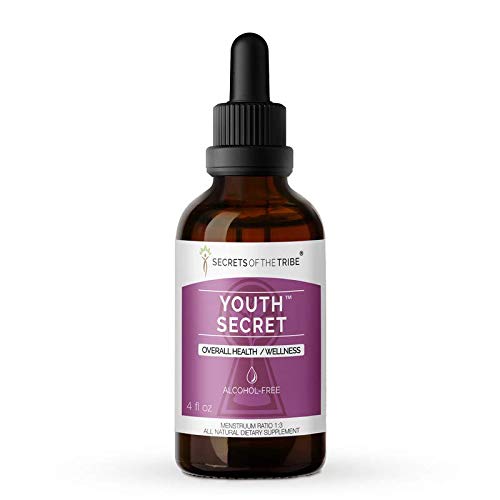 Youth Secret Alcohol-Free Extract, Tincture, Hawthorn, Ginkgo, Ashwagandha, Cordyceps, Fo-Ti Root, Green Tea, Brahmi, Rosemary, Turmeric, Maqui Berry. Overall Health/Wellness (4 FL OZ)