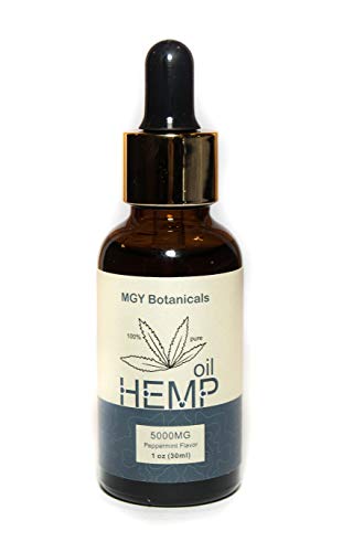 All Natural Hemp Oil for Stress Reduction and Better Sleep – 5000mg – Peppermint Flavor – Vegan Friendly