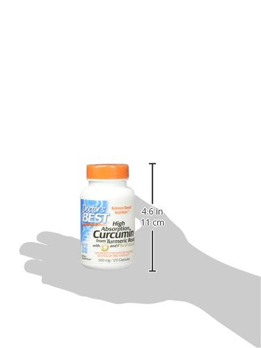 Doctor's Best DRB-00107 High Absorption Curcumin From Turmeric Root with C3 Complex & BioPerine 500mg (120 Capsules)