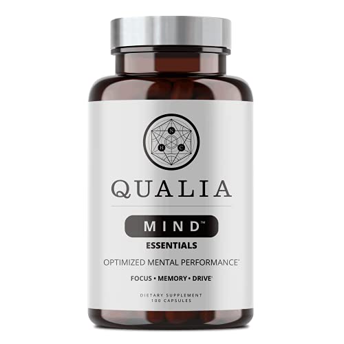 Qualia Mind Essentials Nootropics 100ct | The Brain Supplement for Focus, Supporting Memory, Mental Clarity, Energy, Reasoning, and Concentration with Ginkgo biloba, Bacopa monnieri, Celastrus