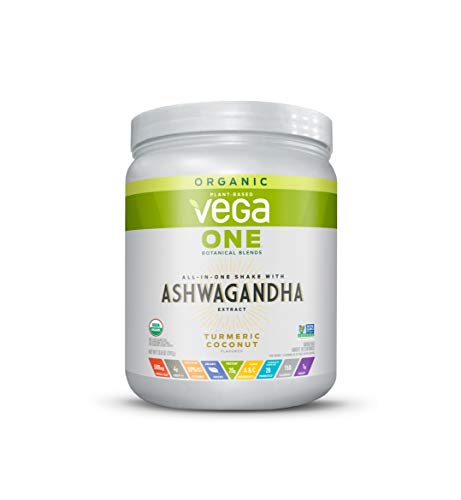 Vega One Organic Botanical Blends, Turmeric Coconut with Ashwangandha, Plant Based Protein Powder with Adaptogens- Vegan Certified, Vegetarian, Gluten Free, Dairy Free, Non GMO (10 Servings, 13.08 Oz)