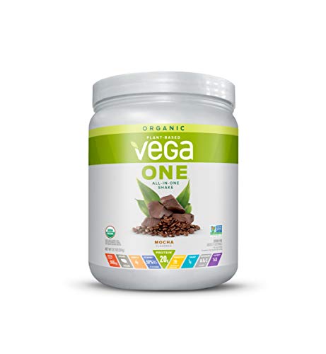 Vega One Organic, Mocha, Meal Replacement Protein Powder, Vegan, Plant Based, Superfood, Vitamins, Probiotics, Dairy Free, Gluten Free, Pea Protein for Women and Men, 12.7 Ounces (9 Servings)