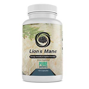 Pure Nootropics - Lion's Mane Mushroom 500 mg Capsules | 150 Veg Cap Value Pack | Superior Organic Sourcing | Improve Brain Function | In House & Rigorous 3rd Party Testing for Higher Purity & Potency