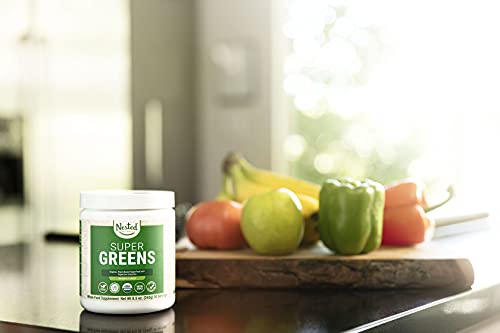 Super Greens | #1 Green Superfood Powder | 100% USDA Organic Non-GMO Vegan Supplement | 20+ Whole Foods (Spirulina, Wheat Grass, Barley), Probiotics, Fiber & Enzymes (Original, 30 Servings)