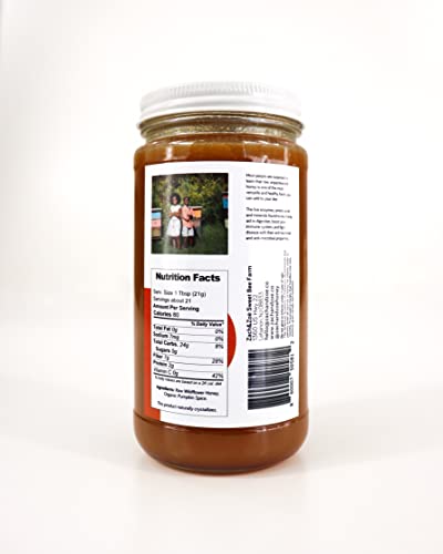 Unfiltered Raw Honey by Zach & Zoe Sweet Bee Farm – Pure Farm Raised Honey Packed with Powerful Anti-oxidants, Amino Acids, Enzymes, and Vitamins! (Creamed Pumpkin Spice- 16oz)