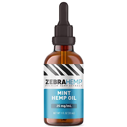 ZEBRA HEMP Mint Oil – USA Made - Organic Grown Hemp Oil Drops in Tincture for Anxiety, Pain & Stress Relief, Healthy Sleep and Mood Support – 750 mg