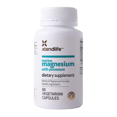 Xtend-Life, Marine Magnesium with Potassium Supplement, Support for Cardiovascular Health, Bone Density, Muscle Relaxation & Nerve Function - 60 Vegan Capsules