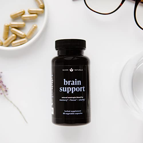 Brain Supplement — Natural Nootropic Brain Booster for Focus, Energy, Memory, Mood, Clarity, and Brain Support with Lions Mane, Ginkgo Biloba & Bacopa Monnieri, Memory Supplement & Focus Supplement