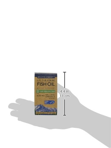 Wild Alaskan Omega-3 Fish Oil - Easy Swallow Minis 2X Double Strength 630mg EPA + DHA Natural Supplement 60 Mini Softgels