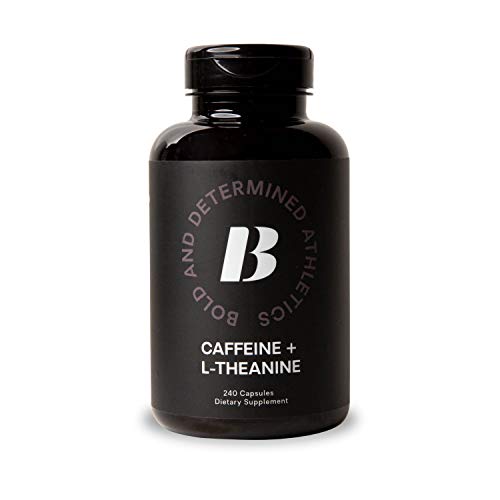 Bad Athletics Caffeine 100mg + L-Theanine 100mg Capsules | Focus & Energy | Nootropics Supplement | 240 Servings