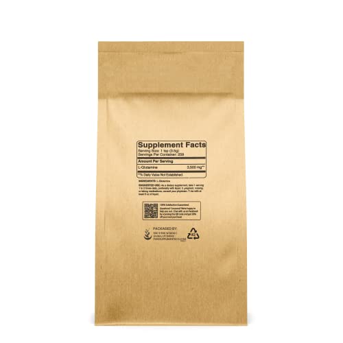 Pure Original Ingredients L-Glutamine (1lb) Alpha-Amino Acid Supplement Powder, Lab-Verified