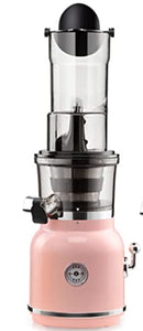 JIAXINO Slow Juicer Masticating Juicer Machine, Wide Groove Slow Juicer for Nutritious Fruit and Vegetable Juicer Spiral Cold Press Juicer is Masticating Juicers for Vegetables,Red-Pink