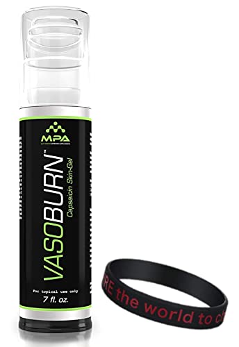 SleekMax, MPA Vasoburn Capsaicin Skin-Gel Pump Bottle, Targets Stubborn Areas, Capsaicin Cream, yohimbine Cream, bundle with a Motivational Wristband Bracelet by SleekMax to motivate and support you (7 oz.)