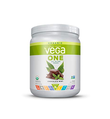 Vega One Organic, Chocolate Mint, Meal Replacement Protein Powder, Vegan, Plant Based, Superfood, Vitamins, Probiotics, Dairy Free, Gluten Free, Pea Protein for Women and Men, 12.7 Ounces (9 Servings)