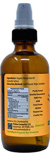 Organic Hemp Seed Oil - 4oz USDA Certified - Sativa Oil - Pure, Cold Pressed, Virgin, Unrefined, Vegan, Non-GMO, Food Grade, No Preservatives - High Omega 3 6 9 Fatty Acids