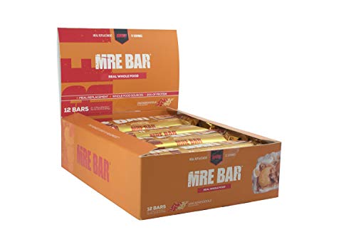 Redcon1 MRE Bar - Meal Replacement Protein Bar (1 Box / 12 Bars), Real Whole Food Sourced Protein, Real Food Taste, 20G Protein (Snickerdoodle)
