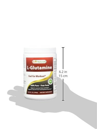 Best Naturals L-Glutamine Powder - 1 Pound - 100% Pure and Free Form - Glutamine Recovery Powder - Clinically Proven Recovery Aid for Men and Women (817716014555)