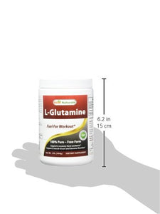 Best Naturals L-Glutamine Powder - 1 Pound - 100% Pure and Free Form - Glutamine Recovery Powder - Clinically Proven Recovery Aid for Men and Women (817716014555)