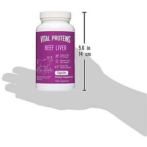 Vital Proteins Grass-Fed Desiccated Beef Liver Pills - (120 Capsules, 750mg Each)