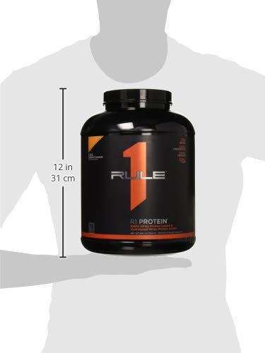 Rule One Proteins, R1 Protein - Lightly Salted Caramel, 25g Fast-Acting, Super-Pure 100% Isolate and Hydrolysate Protein Powder with 6g BCAAs for Muscle Growth and Recovery, 5 Pounds, 76 Servings