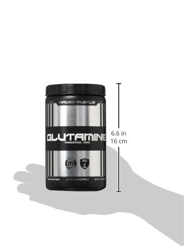 KAGED MUSCLE, L-Glutamine Powder 500 Gram, Vegan, Support Muscle Recovery, Post Workout, Glutamine, Banned-Substance Free, Unflavored, 100 Servings