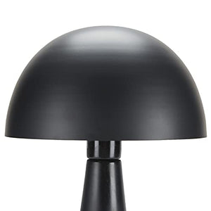 Nourison 17" Mid-Century Modern Black Iron Mushroom Lamp