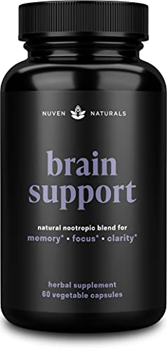 Brain Supplement — Natural Nootropic Brain Booster for Focus, Energy, Memory, Mood, Clarity, and Brain Support with Lions Mane, Ginkgo Biloba & Bacopa Monnieri, Memory Supplement & Focus Supplement