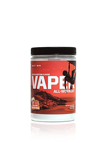 Vaper All-Workout™ (No Crash/No Jitters Pre-Workout + Vegan BCAAs + Thermogenic Fat Burner + Electrolyte Hydration) 4 Products in 1 Drink! (Peach Iced Tea)