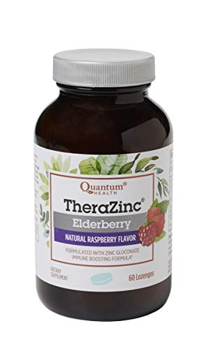 Quantum Health TheraZinc Elderberry Lozenges, Made with Zinc Gluconate for Immune Support, 60 Count